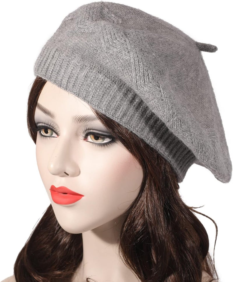 ZLYC French Beret hat, Reversible Solid Color Knit Warm Beret Cap for Womens Girls - Image 2